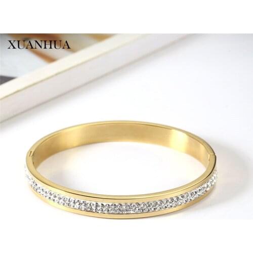 XUANHUA Stainless Steel Jewelry Woman Gold Color Cuff Bracelets Bangles For Women Vogue 2019 Jewellery Accessories Mass Effect