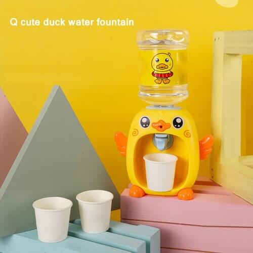 Yellow Duck Water Fountain Toy Kitchen Household Pretend Play Mini Water Dispenser Simulation Drinking Toys Birthday Xmas Gift