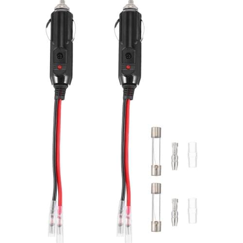 2Pcs 12V Fused Cigarette Lighter Male Plug Replacement Cigarette Lighter Plug