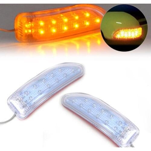 2Pcs 13/9 LED Car Turn Signal Light Auto Rearview Mirror Indicator Lamp Soft Flashing FPC Universal Yellow Amber Light Source