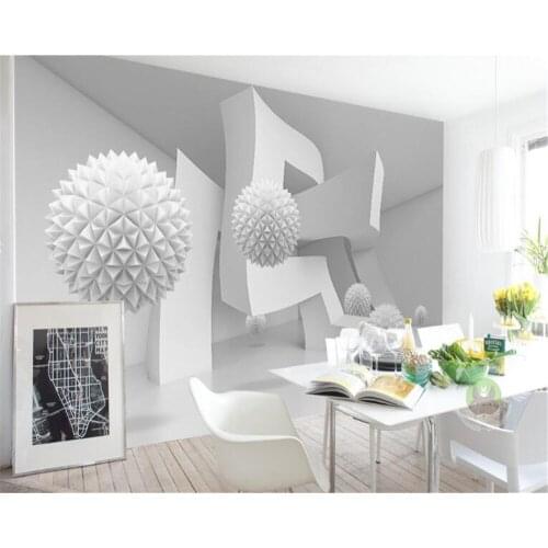 Beibehang 3d wallpapers three - dimensional ball abstract architectural space modern TV backdrop wall wallpaper for walls 3 D