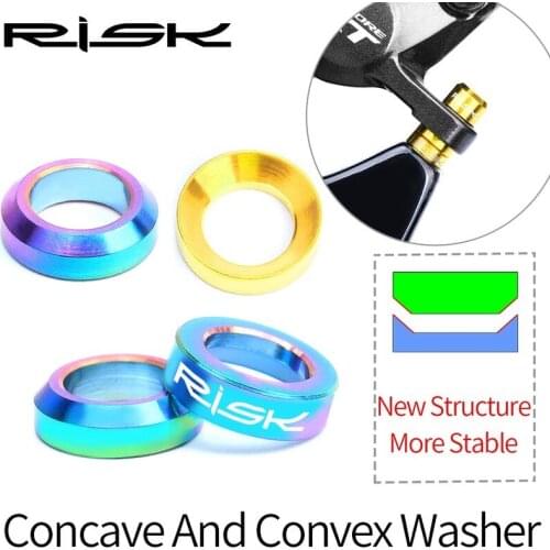 4Pcs/set Mountain BMX Bike Bicycle Titanium M6 Concave and Convex Washer Gasket For Disc Brake Caliper Group XT Mounting Bolts