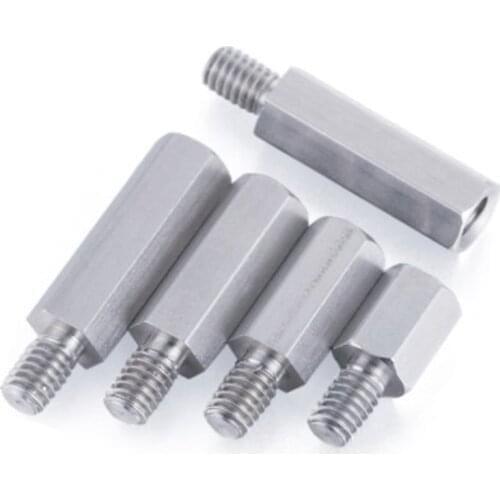 4pcs/lot M3*4/5/6/8/10/12/15/20/50+6 male to female 304 Stainless steel hex standoff spacer