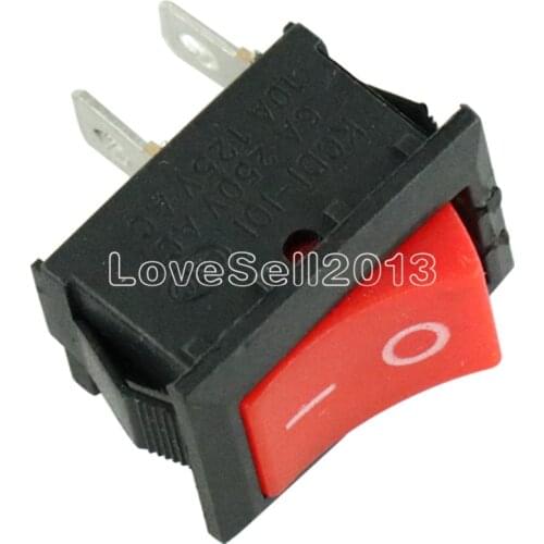 5pcs KCD1-101 Switch AC 6A 250V 2 Pin ON/OFF I/O SPST Snap in Mini Red Button Boat Rocker Switch 15*21MM Tools