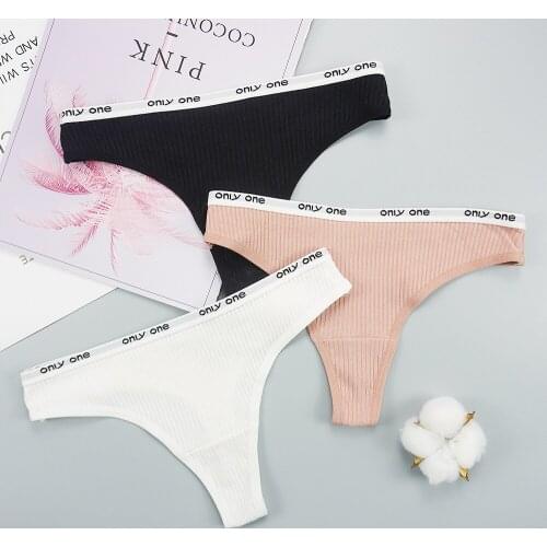 6pcs/lots G String Thongs Women Sexy Womens Underwear Cotton Thong Sports T-back S-XXL Letter Tangas Dropshiping Soft