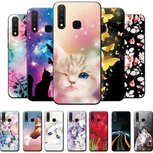 For Vivo Y19 Case on VIVOY19 Vivo Y 19 Silicone Back Cover Case For Vivo Y19 Cute Cat TPU Protective Phone Bumper Vivo Y19 6.53"
