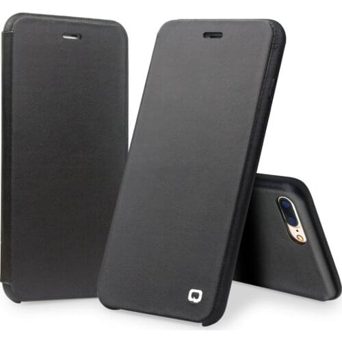QIALINO Case for iPhone 7 4.7 Luxury Genuine Leather Flip Folio Opening Cover for iphone 7 with Hidden Magnetic Snap