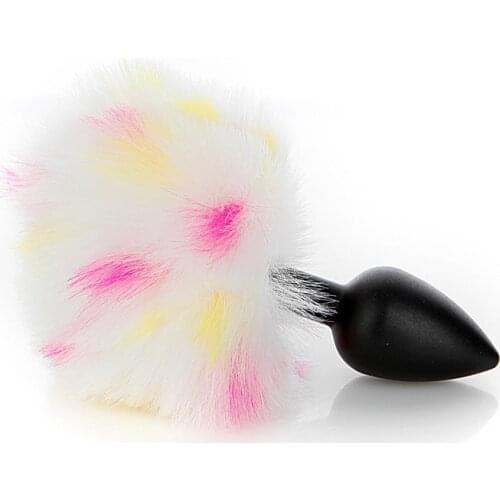 Colour Spot Rabbit Ball Removable Rabbit Tail Anal Stuffing Item Costplay Furry Tail Restraints Butt Plugs Sexo Cuff