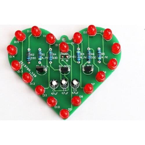 Diy electronic kit set Heart-shaped LED kit Water light parts Electronic diy production skills training