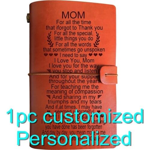 Engraved Leather Journal Name Custom Engravle Products BJ046 A6 Notebook Diary Logo Gift For Men Dad Mom Paypal Dropshipping