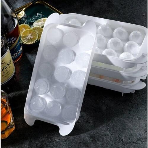 4/15-Cavity Ice Cube Tray Silicone Round Ice Ball Mold Maker Household Non-stick DIY Mould for Whiskey Cocktail Drinks