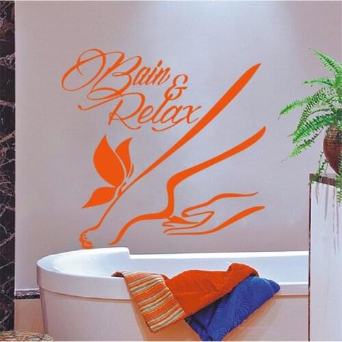 French Vinyl Wall sticker Bain & Ralex Removable Mural Decals Wall art poster for bathroom shower room House Decoration DD0400
