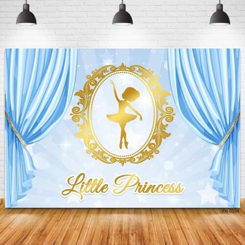 Blue Curtain Glitter Backdrops For Newborn Baby Girl Princess Birthday Party Photography Custom Banner Backgrounds Photo Studio