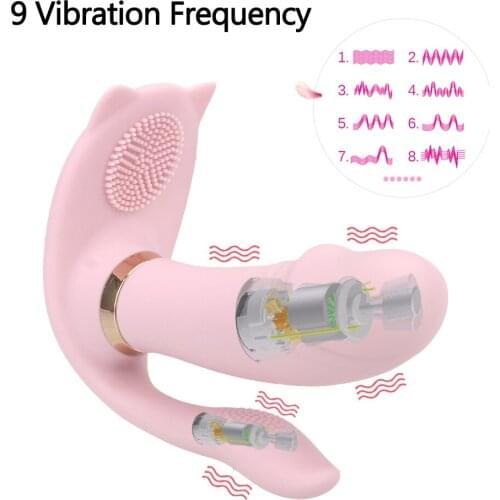 IKOKY 9 Mode Strap On Vibrator Adult Products Erotic Anal Plug Sex Toys for Women Clitoris Stimulator Dual Head