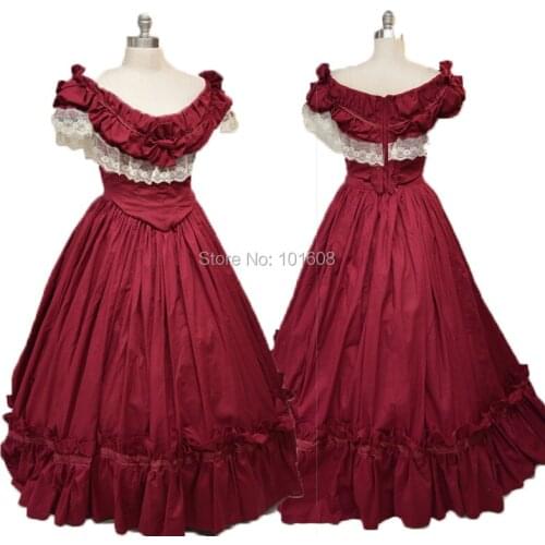 Customer to order!Red 18th Century French Noble Duchess Renaissance Gothic Theater Victorian Dress Reenactment dresses HL-251