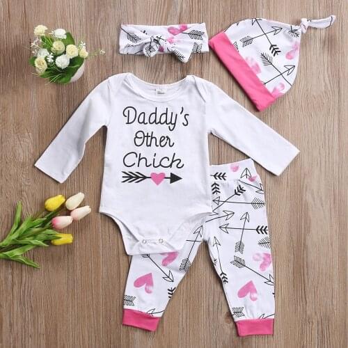 3 Pcs Newborn Kids Girl Boy Letters Outfit Set Infant Babies Long Sleeve Bodysuit Tops+Pants+Hat Outfits Set Clothing ropa bebe