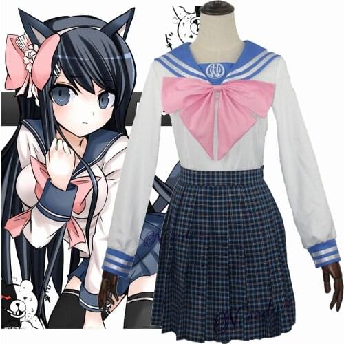 Super Dangan Ronpa 2 Danganronpa Sayaka Maizono Cosplay Costume Women Girl Anime School Uniform Sailor Suit And Wig