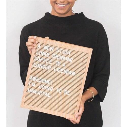 Square Felt Letterboard Oak Wood Message Board 460 Plastic Letters Easel Drawstring Bag Felt Letter Board Home Decor