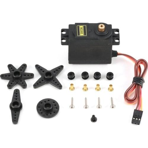 MG995 Analog Servo Metal Gear Servo 55g High Speed Torque Digital Servo Motor for RC Car Robot Helicopter(Control Angle 180)