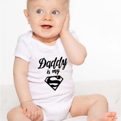 Cute Daddys Boy Girl Romper Cotton Short Sleeve Baby Jumpsuit Newborn Baby Infant Outfits
