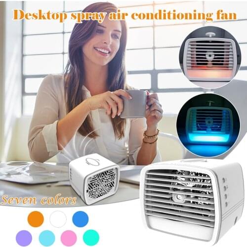 Mini Ventilador Air Conditioner Air Cooler Fan 7 Colors Light Usb Portable Air Conditioner Fan Personal Space Cooling Fan#g4