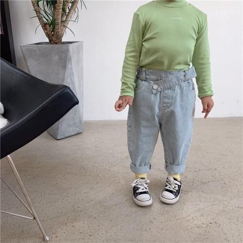 Fashion Jeans for Girls Baby Clothes 2019 Autumn New Kids Casual Denim Pants for Girls Toddler High Waist Cowboy Trousers 2-7Y