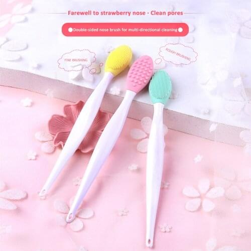Soft Blackhead Remover Lip Exfoliating Brush Safe Double-Sided Wash Face Brush Face Scrub Washing Brush Makeup Tool