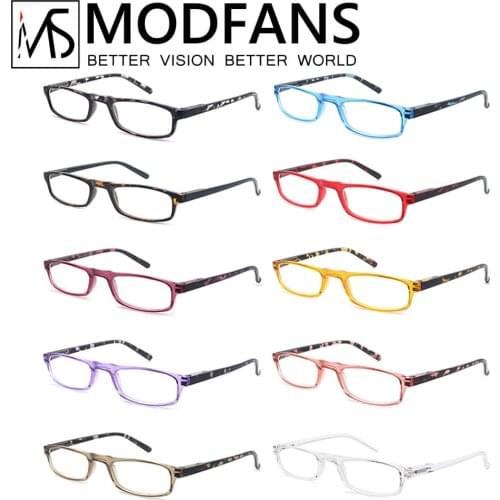 Reading Glasses Women Men Small Rectangle Hyperopia Prescription Glasses Flexible Spring Hinge Readers