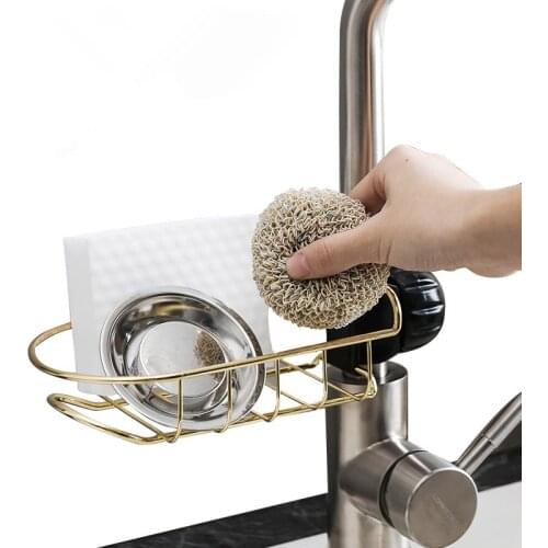 Stainless Steel Sink Hanging Storage Rack Holder Faucet Clip Bathroom Kitchen Sponge Dishcloth Drain Dry Shelf Home Organizer