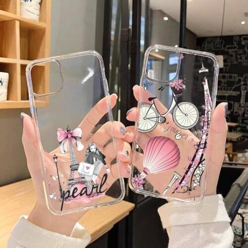 Paris Vogue girl Phone Case Transparent for iPhone 11 12 mini pro XS MAX 8 7 6 6S Plus X 5S SE 2020 XR