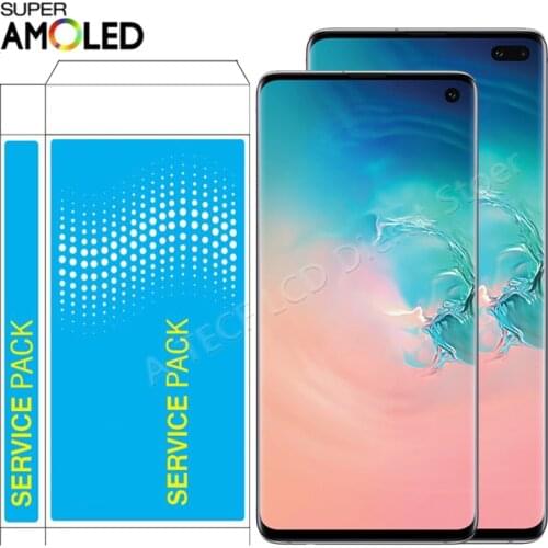 SUPER AMOLED S10 LCD For Samsung Galaxy S10 Plus G9735F LCD Display Touch Screen Assembly Digitizer SM-G970 G973F G975F LCD