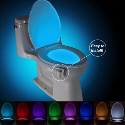 Smart PIR Motion Sensor Toilet Seat Night Light 8 Colors Waterproof Backlight For Toilet Bowl LED Luminaria Lamp WC Toilet Light