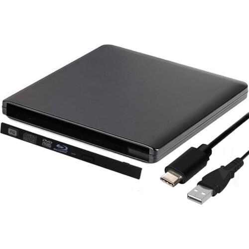 Slim Hard Plastic Type C USB 3.1 SATA 12.7mm External DVD Enclosure CD-ROM Case For Laptop CD/DVD Optical Drive Wholesale