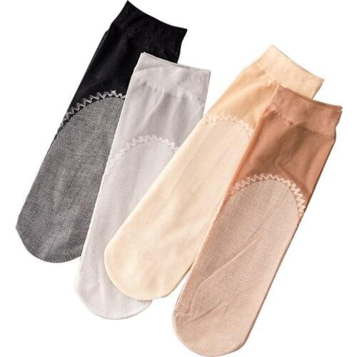 Spring Autumn Cotton Bottom Socks Ladies Anti-hook Non-slip Velvet Short Socks 5 Pairs Women Socks