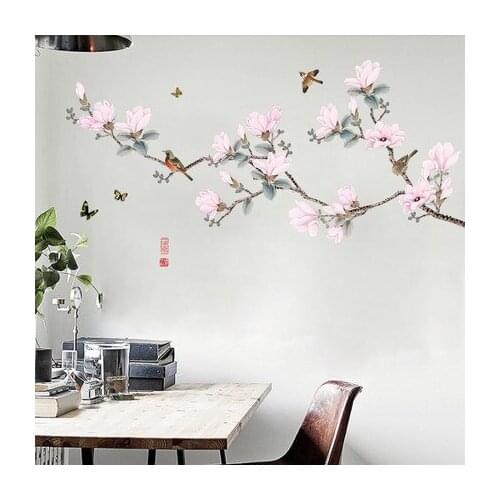 70*135cm Chinese Style Vintage Poster DIY Flower Living Room Bedroom Office Decoration Wallpaper Wall Decals Stickers