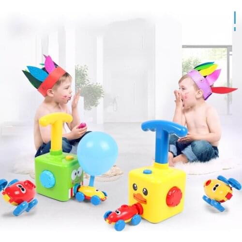 NEW Power Balloon Launch Tower Toy Puzzle Fun Education Inertia Air Power Balloon Car Science Experimen Toy for Children Gift