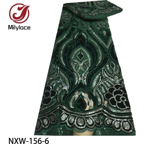 Embroidered French Tulle Lace Fabric with Sequins High Quality Net Lace Fabric for Dress and Germent 5Yards Per Lot NXW-156