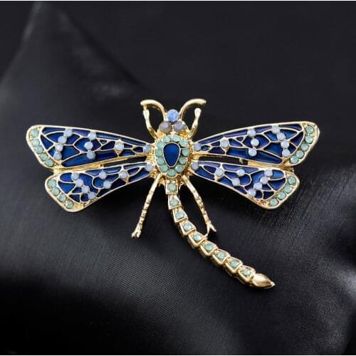 Green Purple Enamel Dragonfly Insects Brooches For Women And Men Alloy Metal Banquet Weddings Brooches Pins Gifts