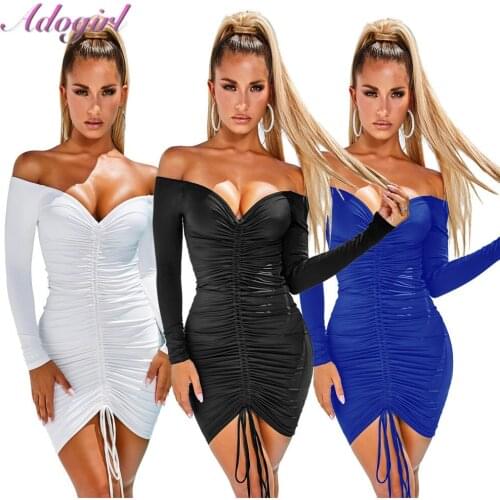 Women Casual Solid Bandage Strapless V Neck Bodycon Mini Dress Sexy Off Shoulder Backless Evening Party Club Dresses Vestidos