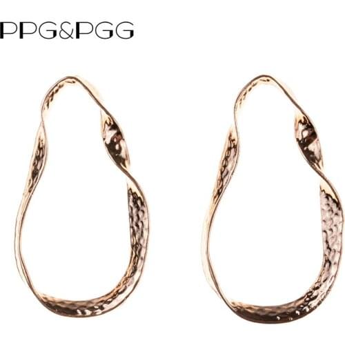 PPG&PGG Gold & Silver Plated Statement Earrings For Women Heavy Metal Stud Earrings Charm Bijoux Bohemian Wedding Jewelry