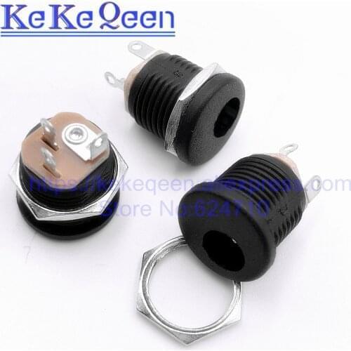 100Pcs DC-022 5.5*2.1/2.5mm DC-022M DC Power Socket/ DC Connector Panel Mounting DC022 5.5x2.1mm 5.5x2.5mm