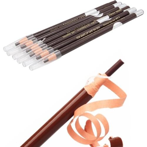 12PCS Microblading Eyebrow Tattoo Pen Waterproof Permanent Makeup Eyebrow Pencil Positioning Lip Eyebrow Makeup Tools