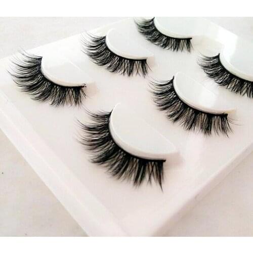 3 pairs /set 3D False Eyelashes Messy Cross Thick Natural Fake Eye Lashes Professional Makeup Tips Bigeye Long False Eye Lashes