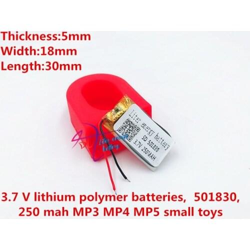 501830 lighter lithium battery 3.7v 250MAH small speakers point reading pen mp3 mp4 Bluetooth cell battery