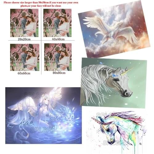 5D Diy Unicorn Diamond Painting Full Circle Diamond Divine Unicorn Cross Stitch Kit Mosaic Home Decoration Can Be Customized