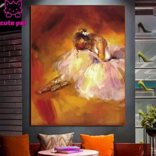 Diamond painting Abstract oil painting ballerina diamond embroidery full square round drill puzzles gifts for the new year 2021
