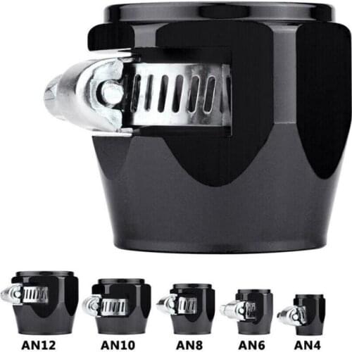 AN4/6/8/10/12 Hex Hose Finisher Clamp Straight With Screw T-6061 Aluminum Replacement Band Hose End Cover Fitting Adapter