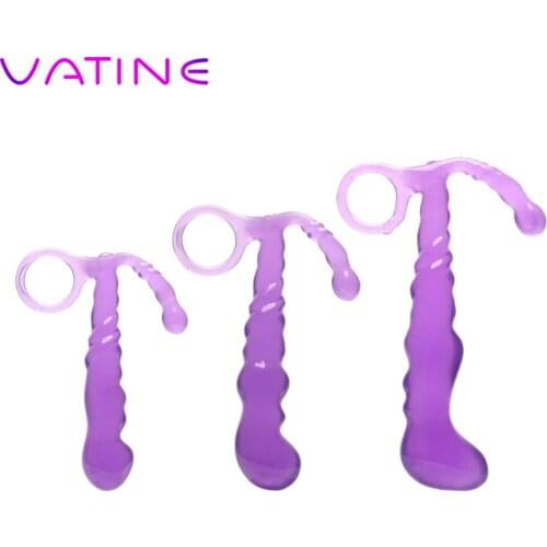 VATINE Butt Plug for Beginner Sex Toys for Men Women S/M/L with Pull Ring Crystal Jewelry Anal Plug Prostate Massager