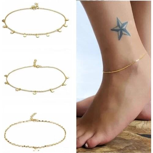 Aide 925 Sterling Silver Anklets 2021 Trend Smooth Bend Sandy Beach Anklets For Women Men Double Layer Fine Foot Chain Bijoux