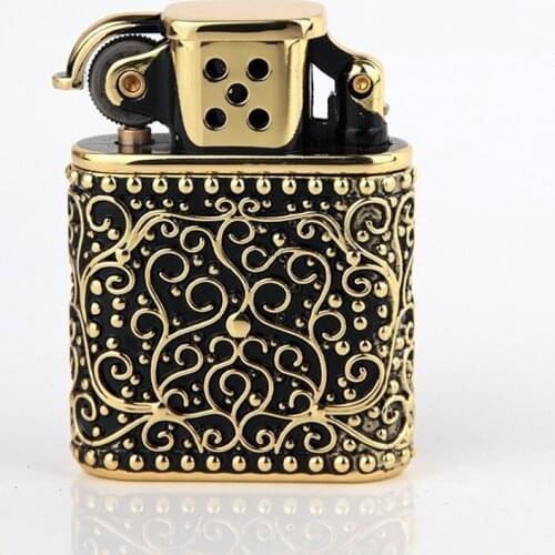 Boutique Armor Six-character Mantra High-grade Pure Copper Carving Kerosene Lighter Smoking Accessories for Weed Business Gift